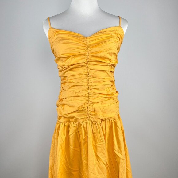 NWT Farm Rio Gathered Drop Waist Maxi Dress Size S Orange Cotton - Picture 5 of 15